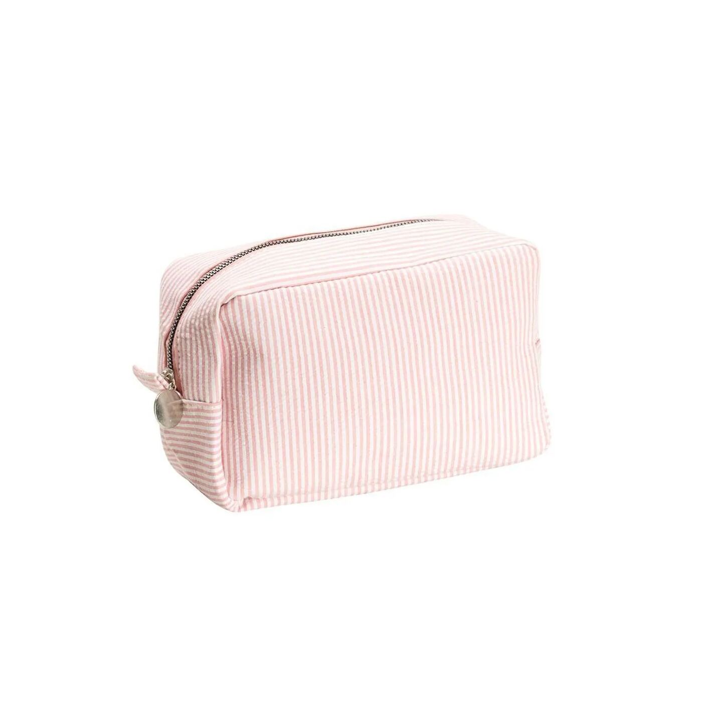 Necessaire Básica Listras Rosa Claro