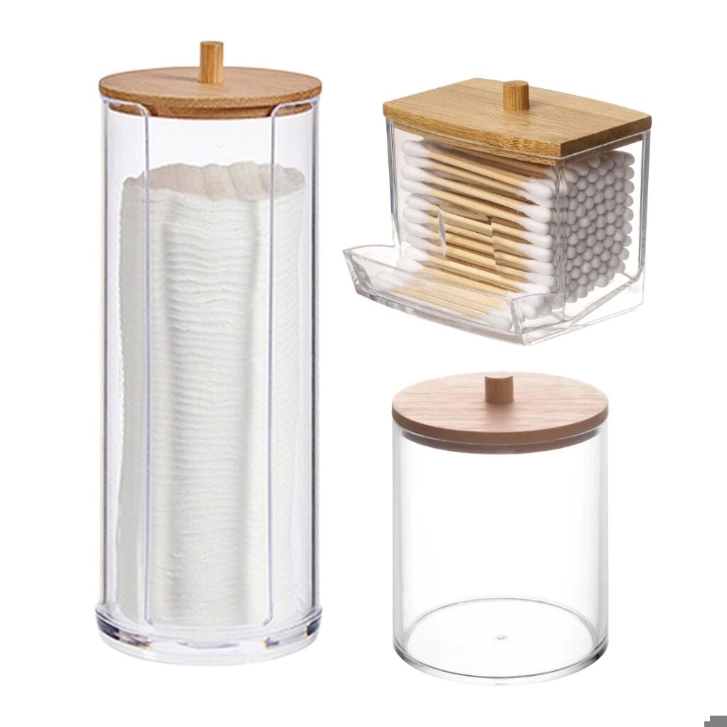 Kit 3 Potes Organizadores Transparentes Bambu